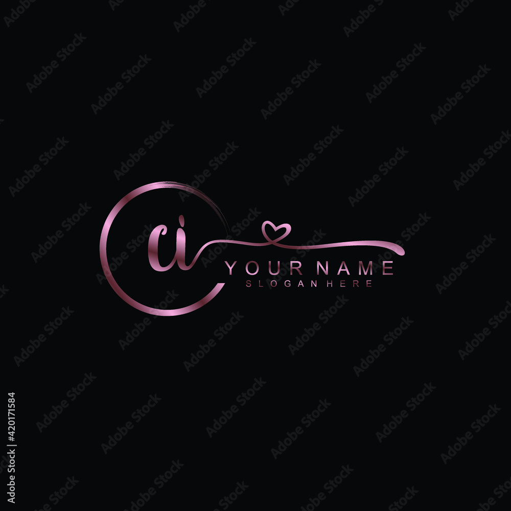 CI beautiful Initial handwriting logo template
