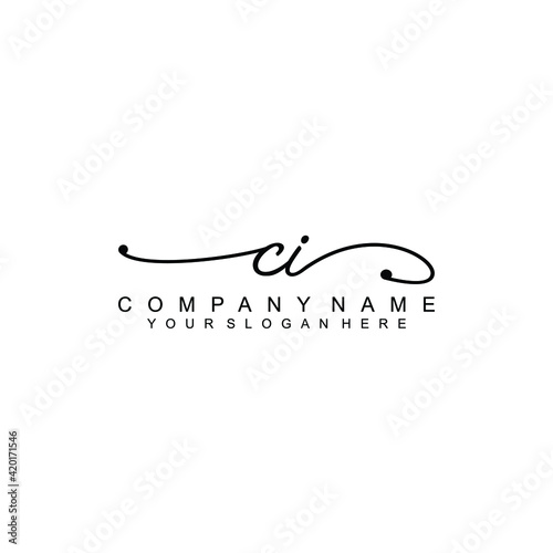 CI beautiful Initial handwriting logo template