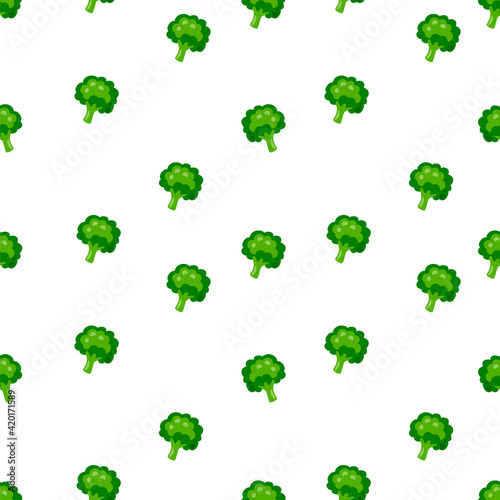 Delicious ripe broccoli seamless pattern vector illustration, seamless pattern background