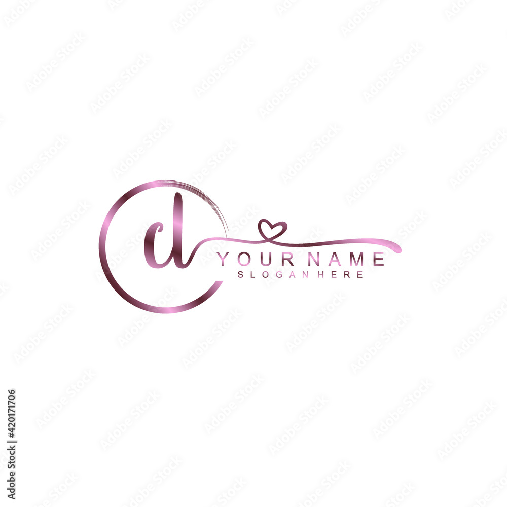 CL beautiful Initial handwriting logo template CL beautiful Initial handwriting logo template