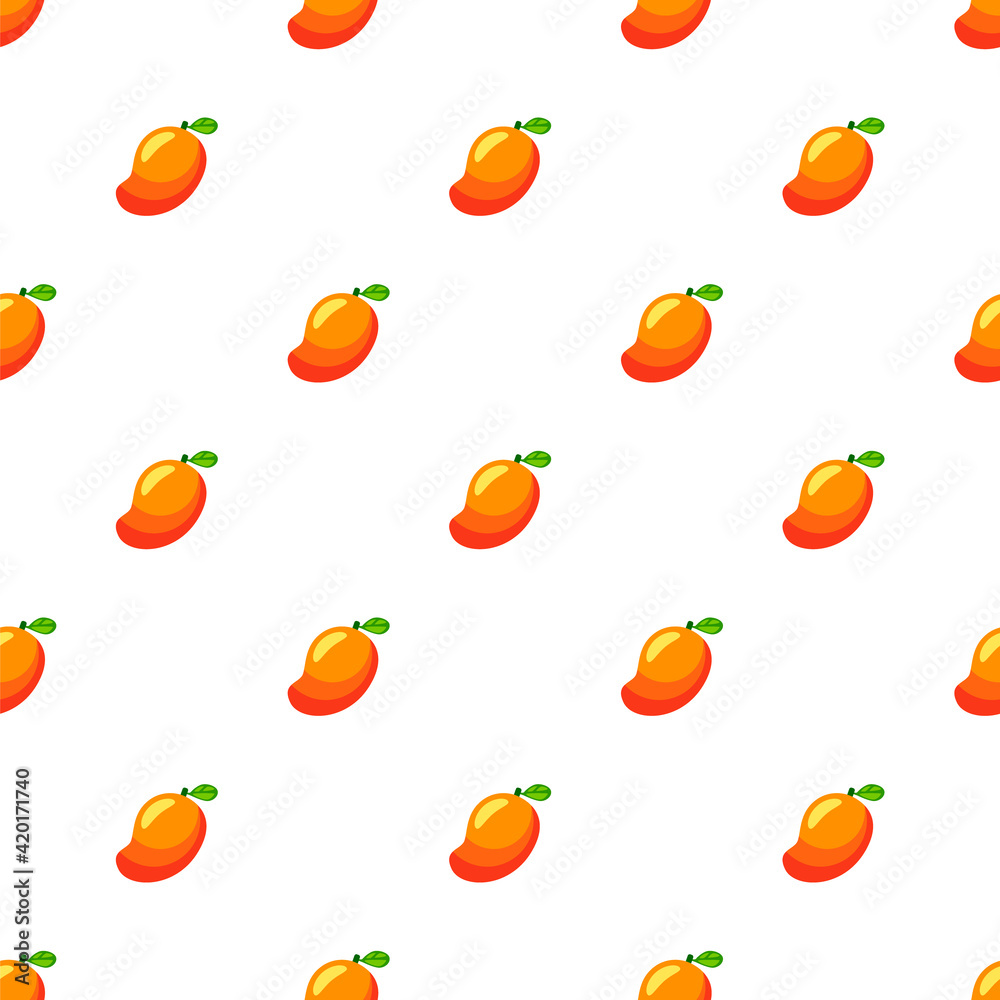 Obraz premium Delicious ripe mango seamless pattern vector illustration, seamless pattern for textile or wrapping