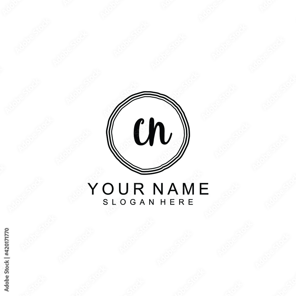 CN beautiful Initial handwriting logo template CN beautiful Initial handwriting logo template