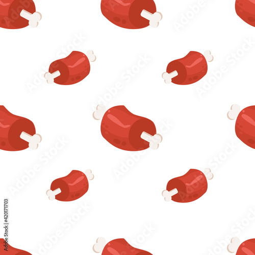 Delicious meat on bone seamless pattern vector illustration, seamless pattern for textile or wrapping