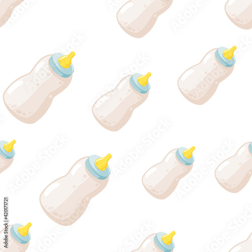 Baby bottle seamless pattern vector illustration, seamless pattern for textile or wrapping