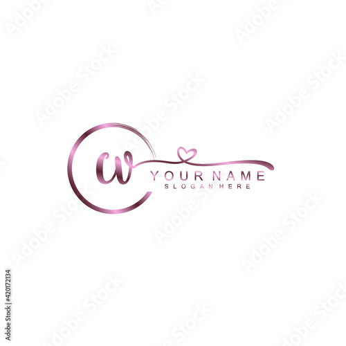 CV beautiful Initial handwriting logo template