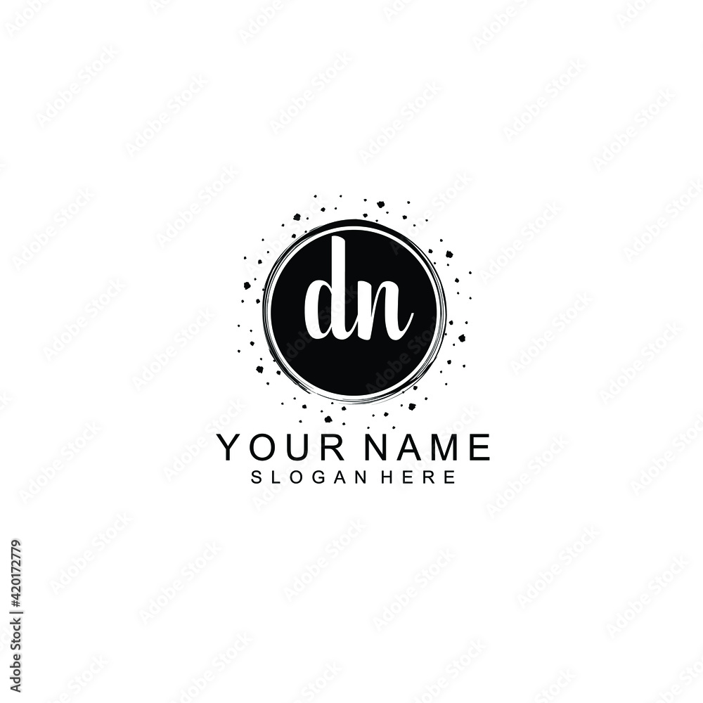 DN beautiful Initial handwriting logo template DN beautiful Initial handwriting logo template