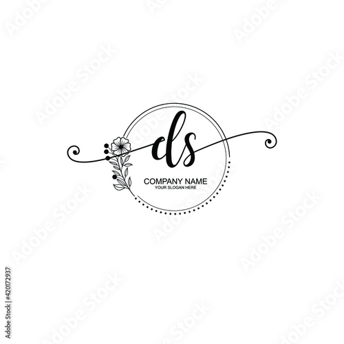DS beautiful Initial handwriting logo template © saturnus