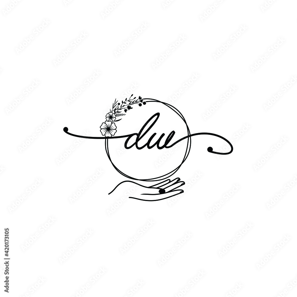 DW beautiful Initial handwriting logo template DW beautiful Initial handwriting logo template