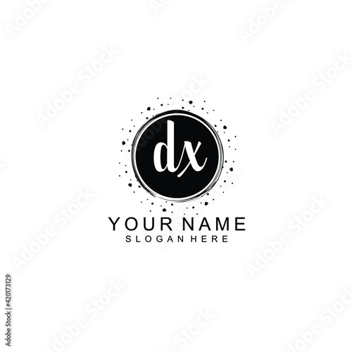 DX beautiful Initial handwriting logo template