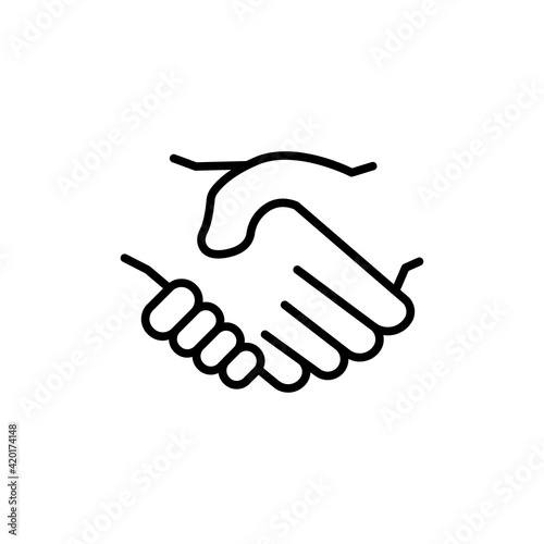 Handshake line icon. deal  partner  Business symbol. Editable stroke. Design template vector