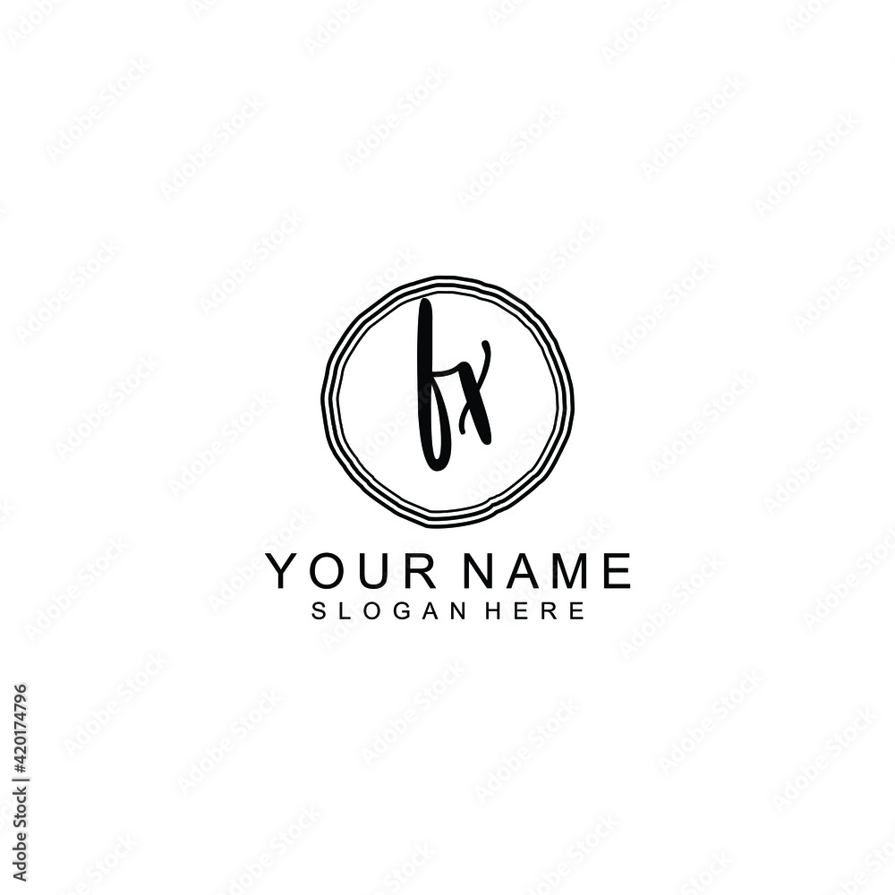 FX beautiful Initial handwriting logo template FX beautiful Initial handwriting logo template