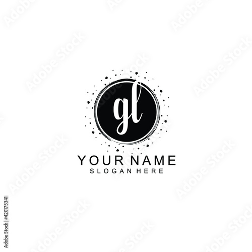 GL beautiful Initial handwriting logo template