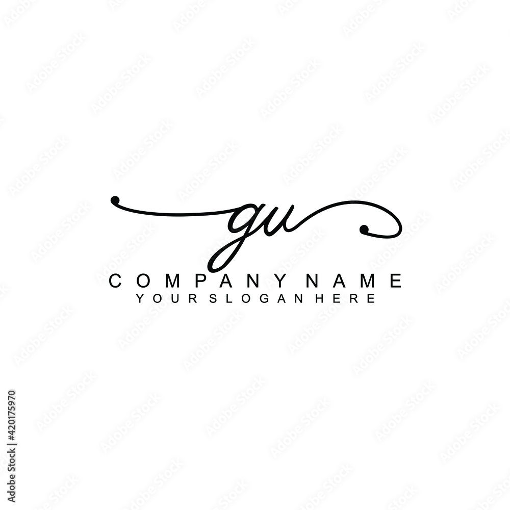 GV beautiful Initial handwriting logo template GV beautiful Initial handwriting logo template