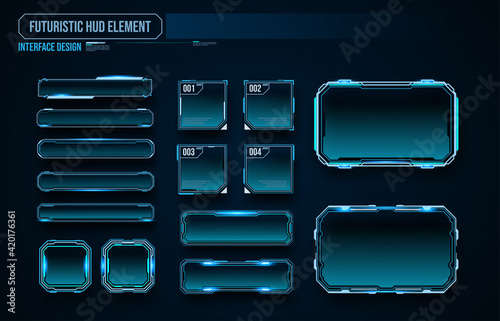 futuristic technology frames interface hud element design for ui games. web and app. Futuristic user interface. Vector design template