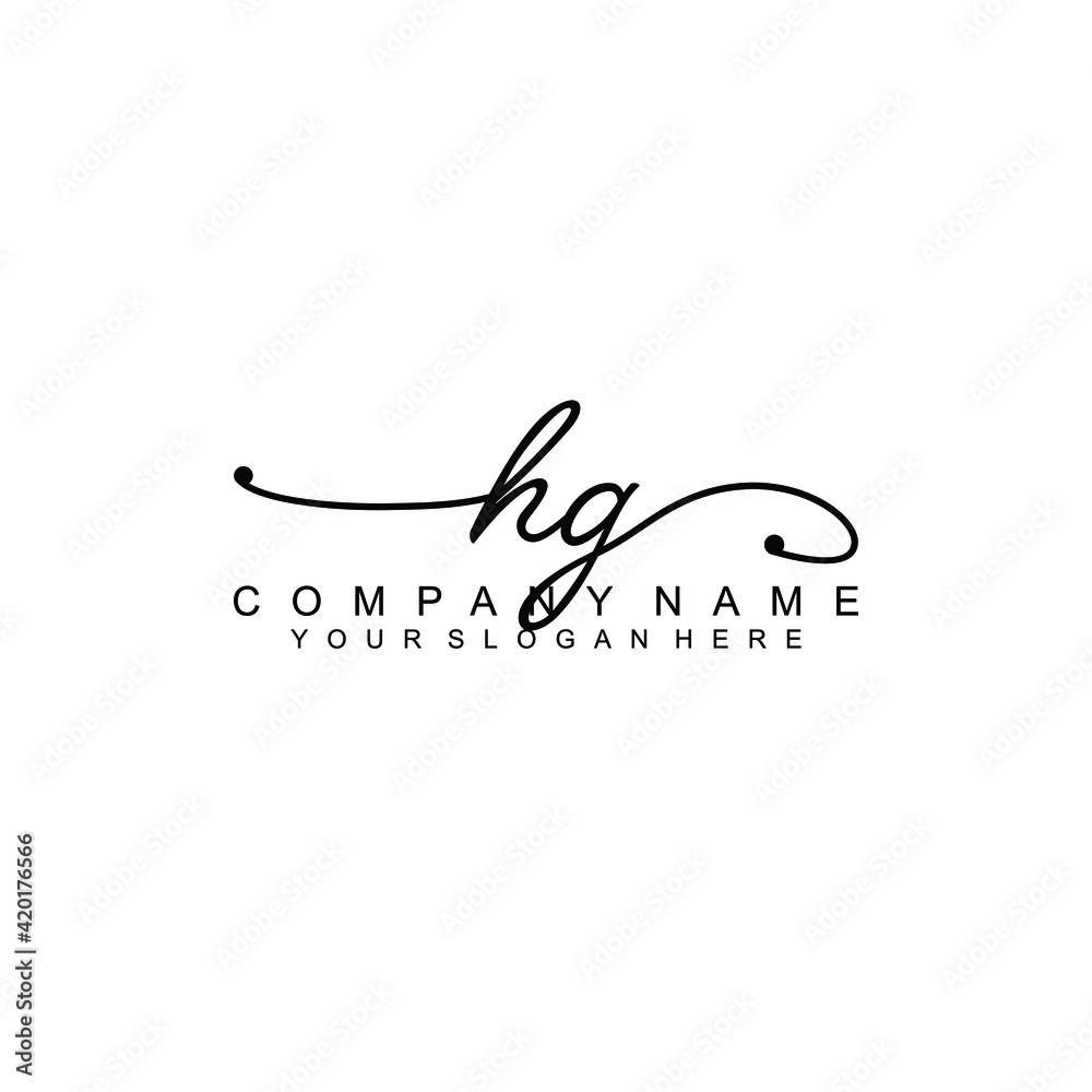 HG beautiful Initial handwriting logo template