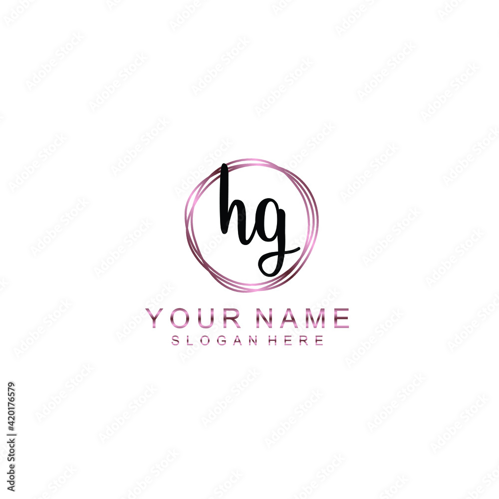 HG beautiful Initial handwriting logo template HG beautiful Initial handwriting logo template