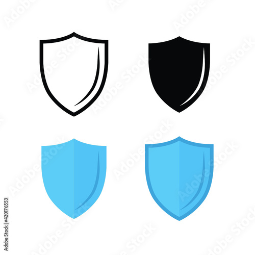 Shield icon. Safety system Virus security protection, Active medieval guard badge in different style, outline, solid, flat, filled outline. Vector illustration design on white background. EPS 10