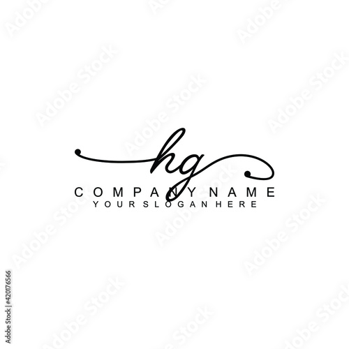 HG beautiful Initial handwriting logo template