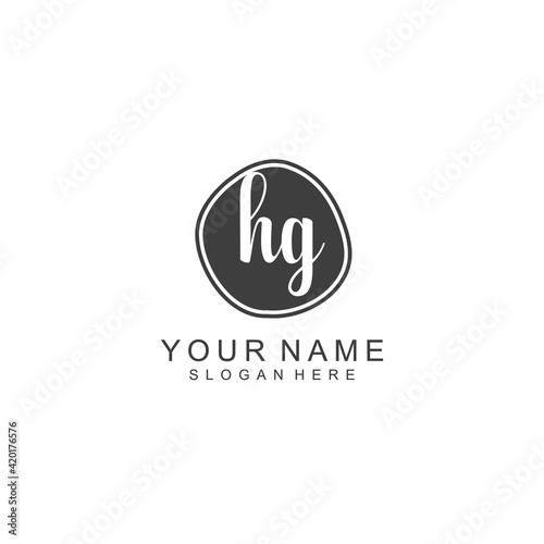 HG beautiful Initial handwriting logo template