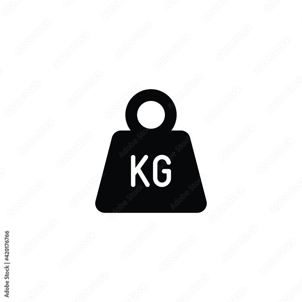 Weight heavy kg icon. Dumbbell Simple KG kilogram Scale. Heavy mass for exercise element Gym business concept for your web mobile. Solid style vector illustration design on white background. EPS 10 Weight heavy kg icon. Dumbbell Simple KG kilogram Scale. Heavy mass for exercise element Gym business concept for your web mobile. Solid style vector illustration design on white background. EPS 10