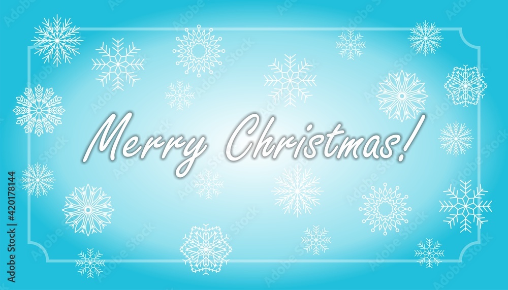Christmas card. blue background and group of snowflakes. congratulations on the joy and holiday of people Christmas card. blue background and group of snowflakes. congratulations on the joy and holiday of people