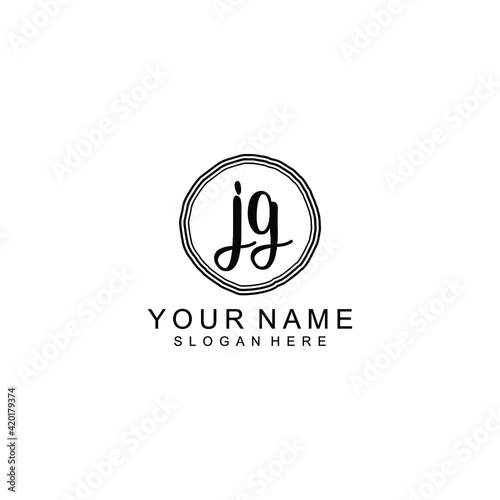 JG beautiful Initial handwriting logo template