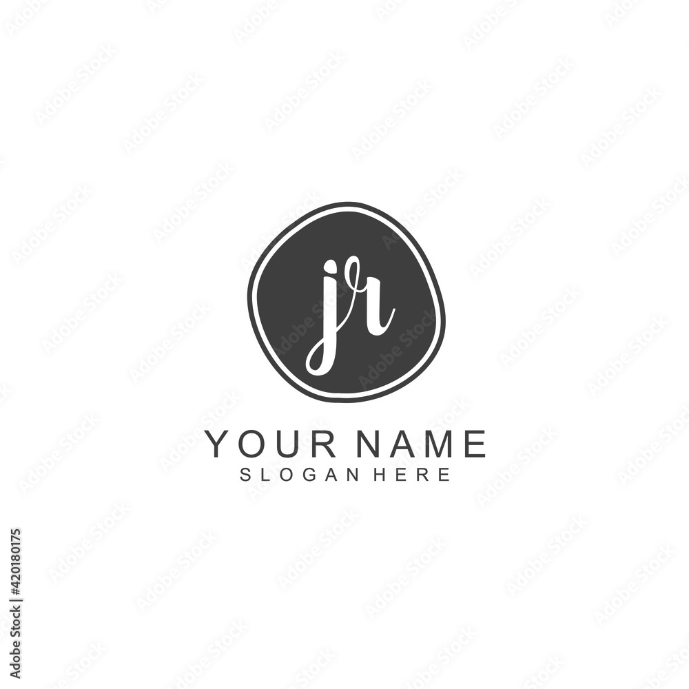 JR beautiful Initial handwriting logo template JR beautiful Initial handwriting logo template