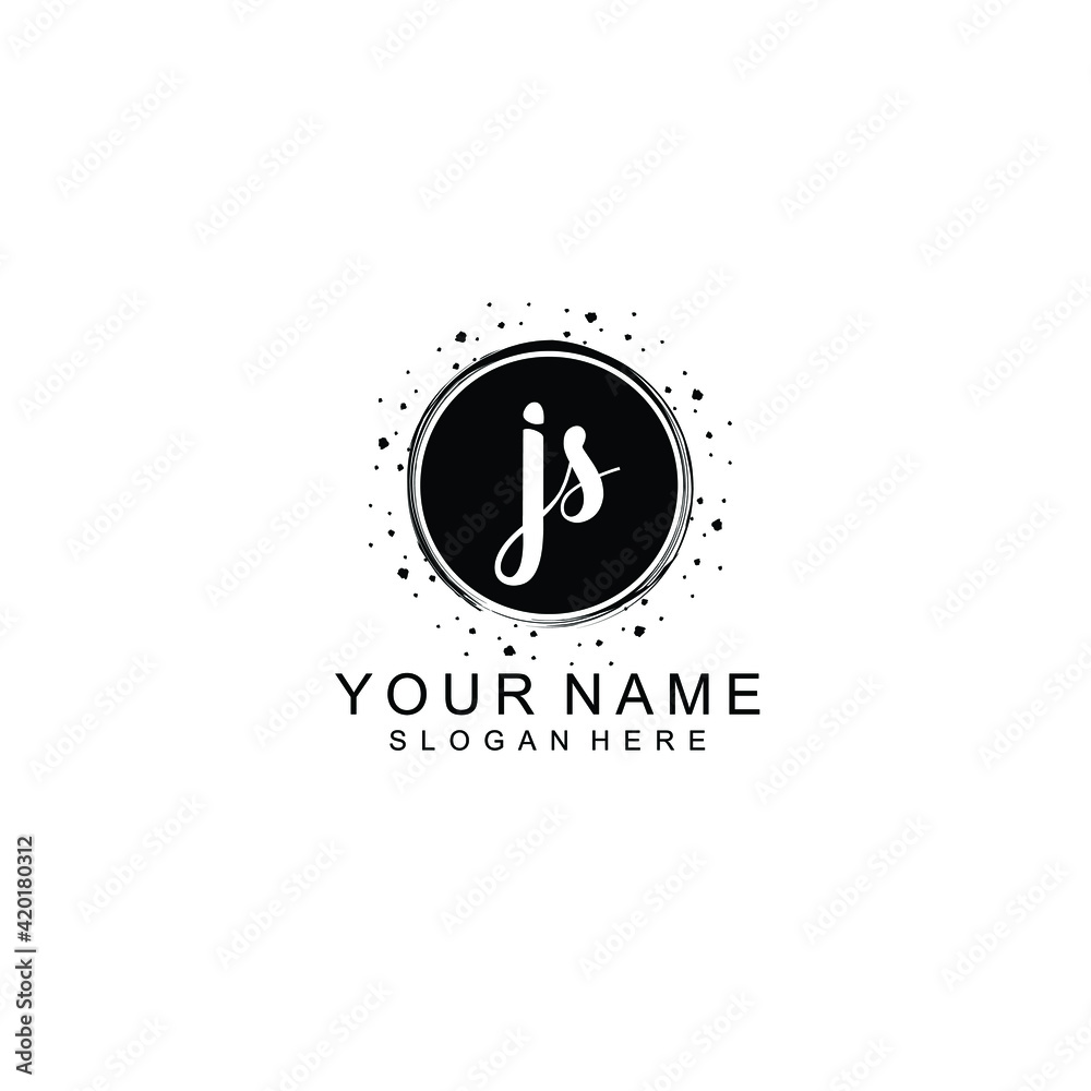 JS beautiful Initial handwriting logo template JS beautiful Initial handwriting logo template