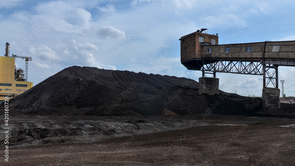 coal stockpile at power station (Krasnoyarsk Krai, Russia)