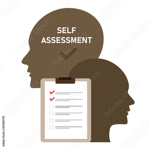 self assessment concept of personal review check list photo