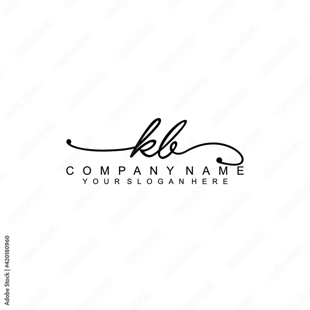 KB beautiful Initial handwriting logo template KB beautiful Initial handwriting logo template
