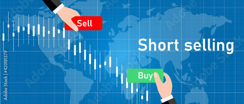 short selling stock in stocks market sell high buy low trading strategy candle stick graph chart