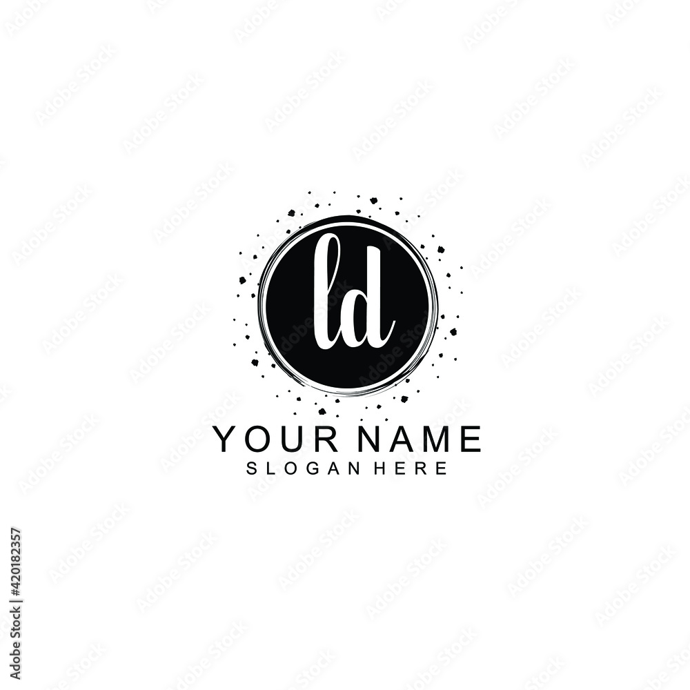 LD beautiful Initial handwriting logo template LD beautiful Initial handwriting logo template