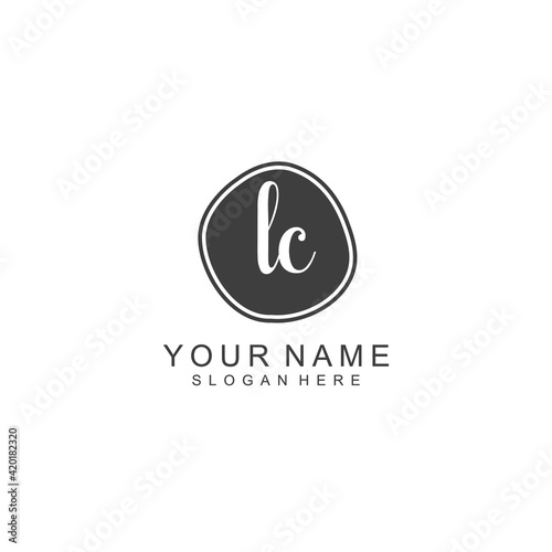LC beautiful Initial handwriting logo template