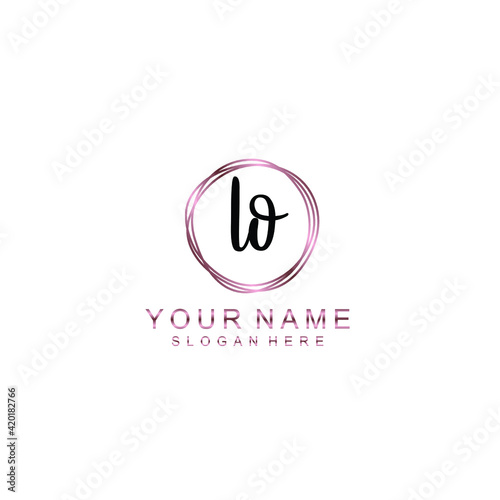 LO beautiful Initial handwriting logo template