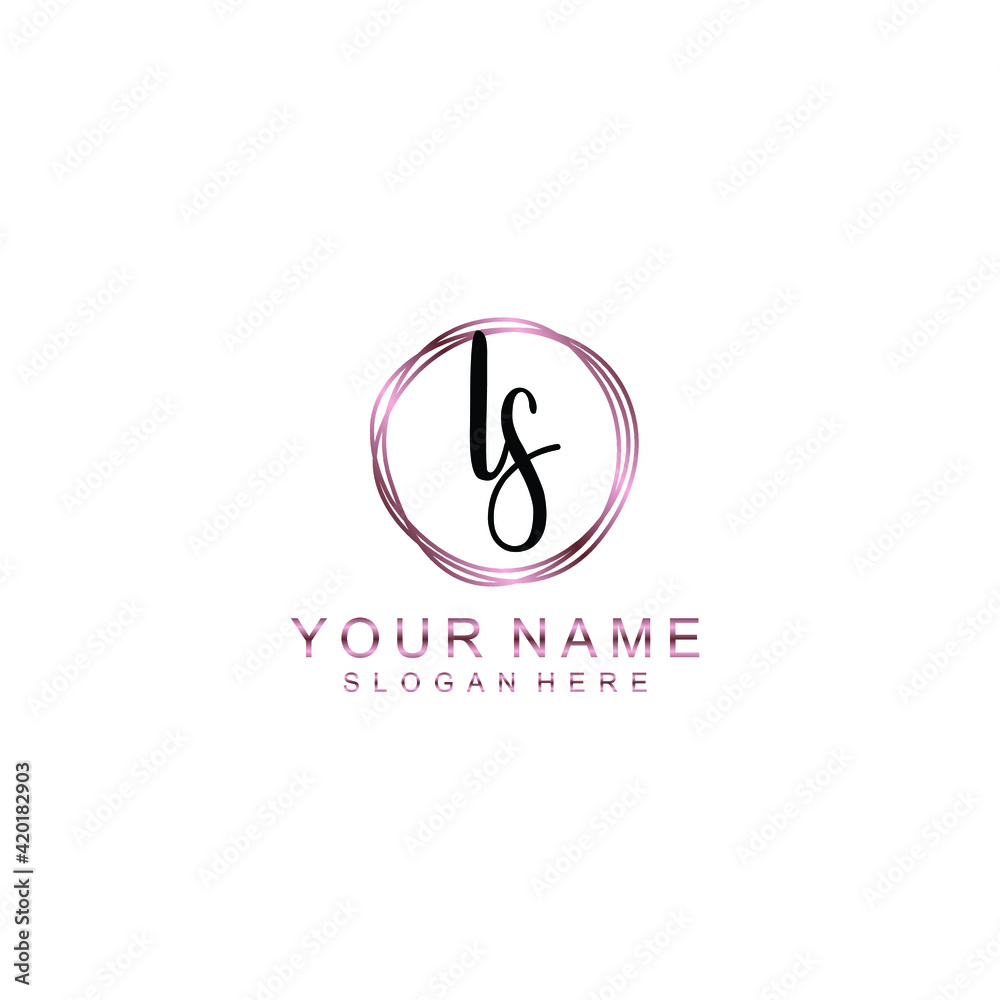 LS beautiful Initial handwriting logo template LS beautiful Initial handwriting logo template