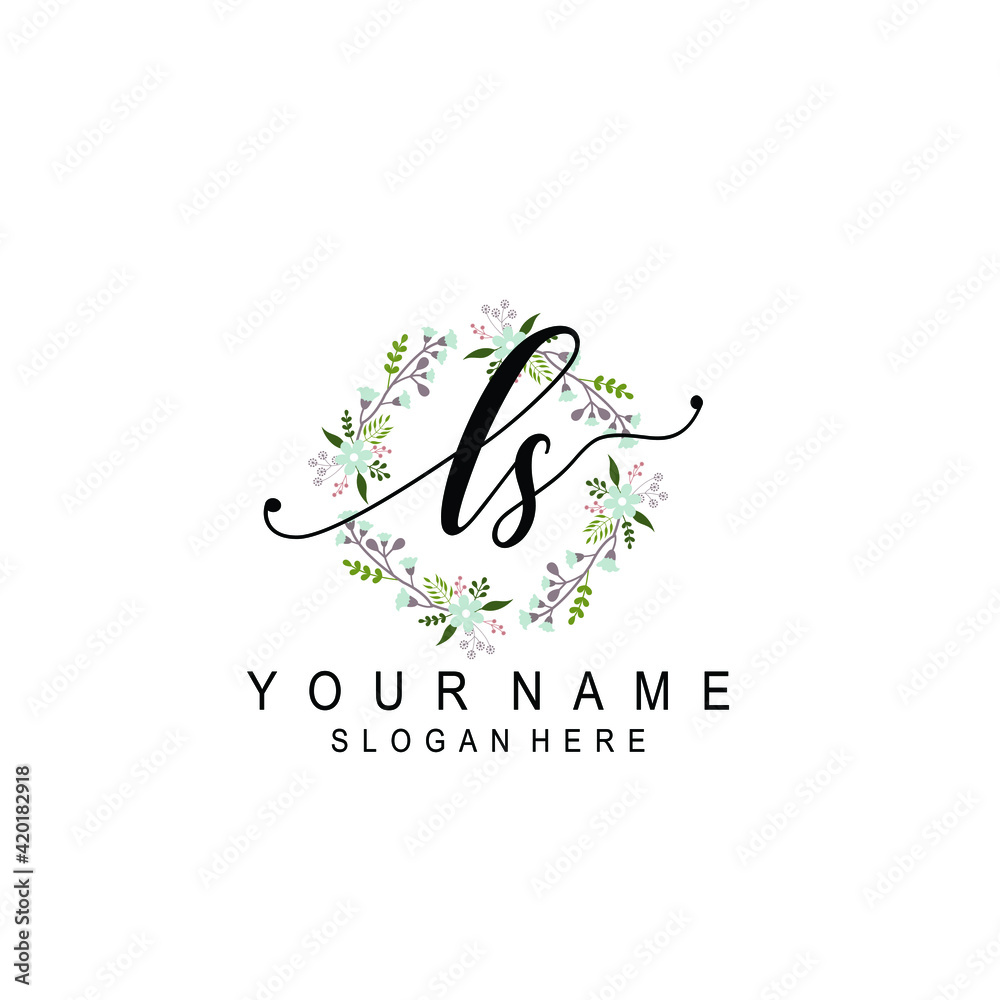 LS beautiful Initial handwriting logo template LS beautiful Initial handwriting logo template