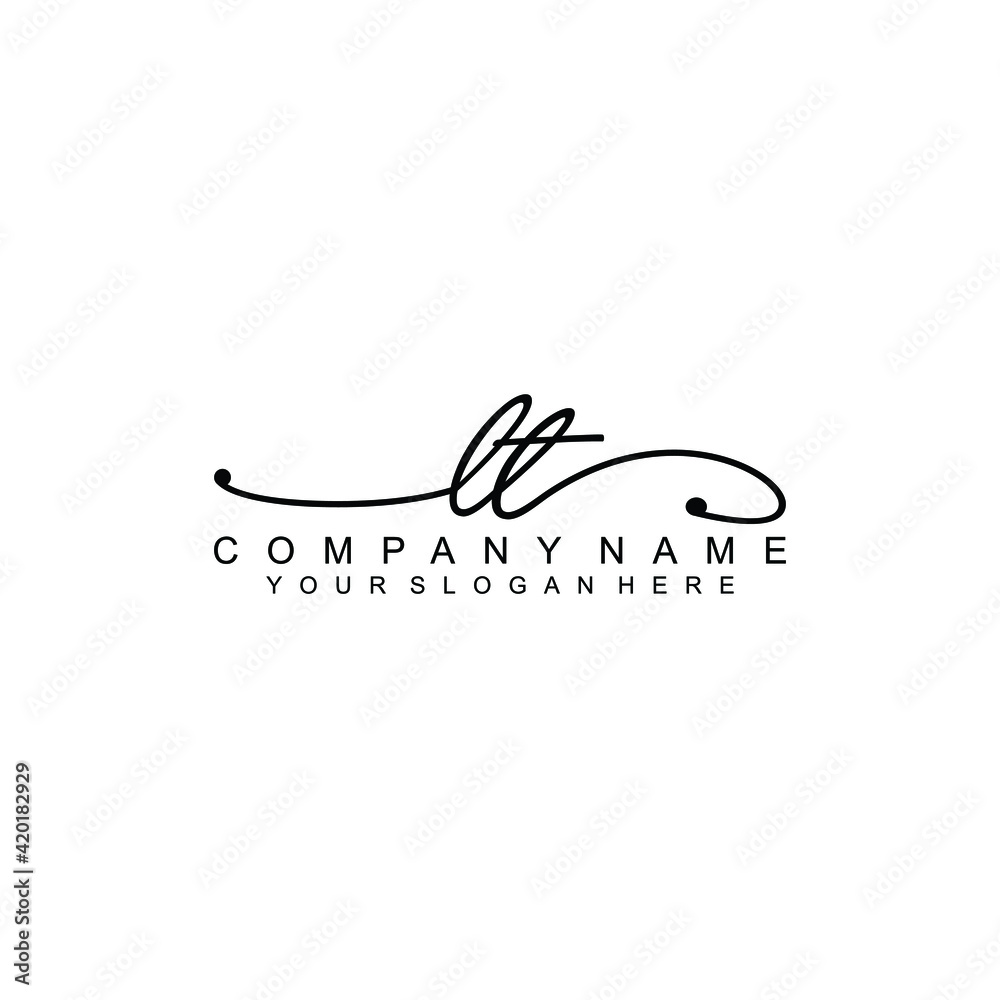 LT beautiful Initial handwriting logo template LT beautiful Initial handwriting logo template