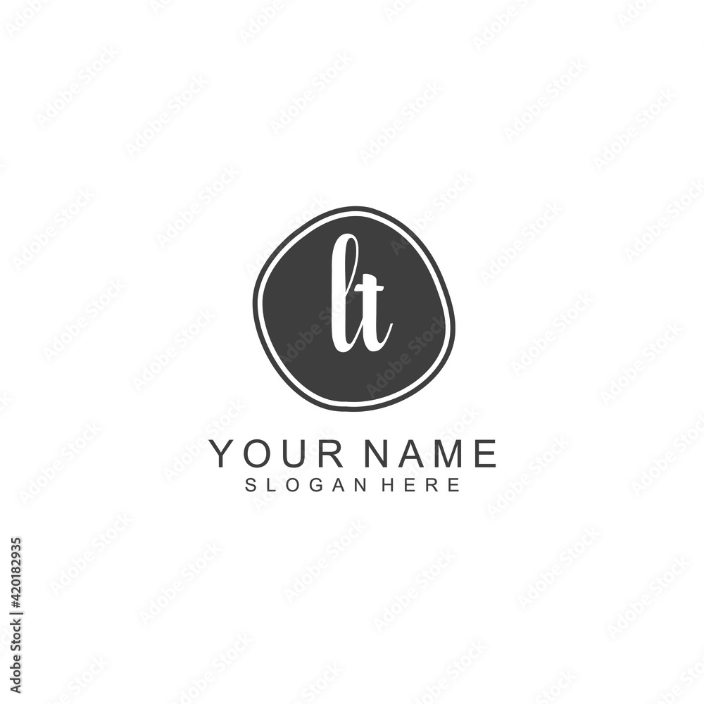 LT beautiful Initial handwriting logo template LT beautiful Initial handwriting logo template