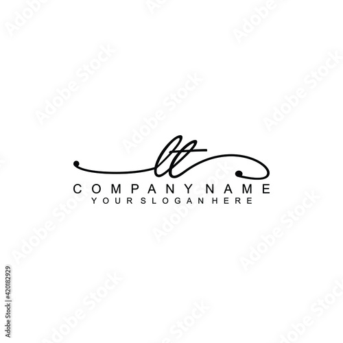 LT beautiful Initial handwriting logo template