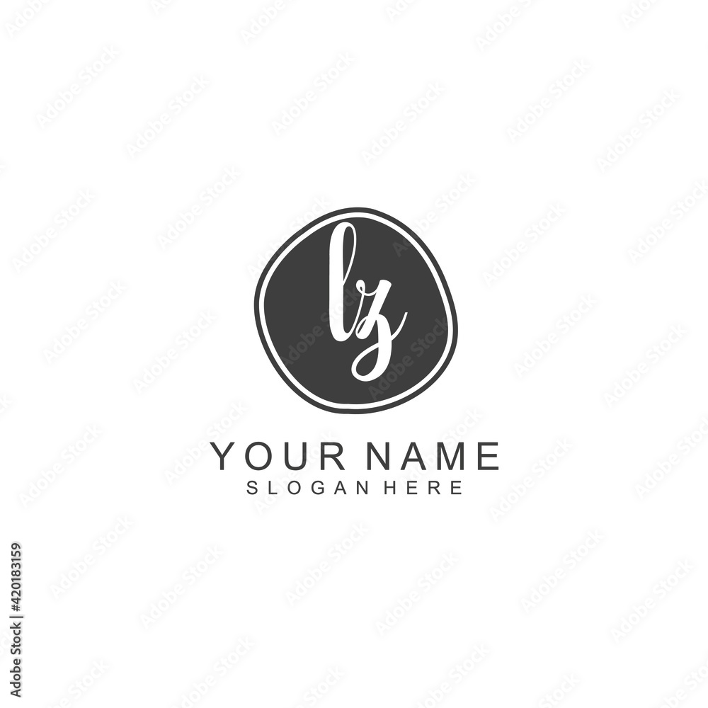 LZ beautiful Initial handwriting logo template LZ beautiful Initial handwriting logo template