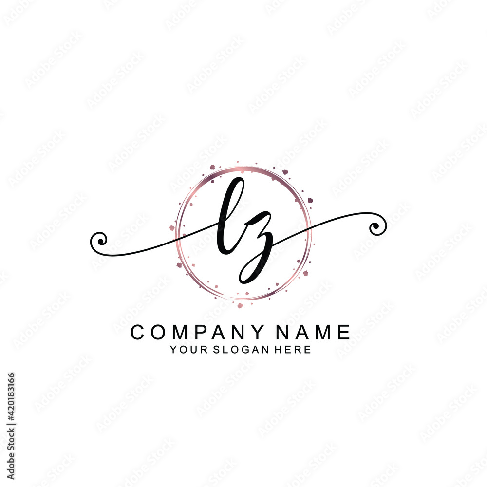 LZ beautiful Initial handwriting logo template LZ beautiful Initial handwriting logo template