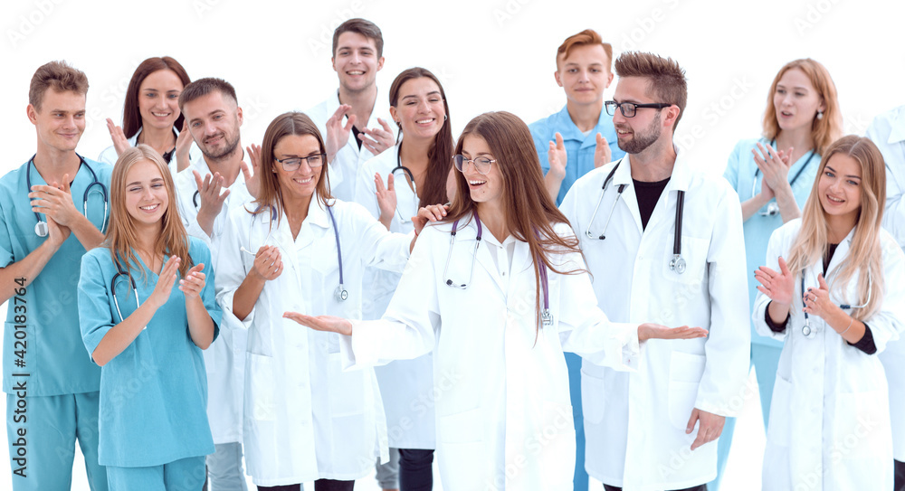 group of confident young doctors stand together group of confident young doctors stand together