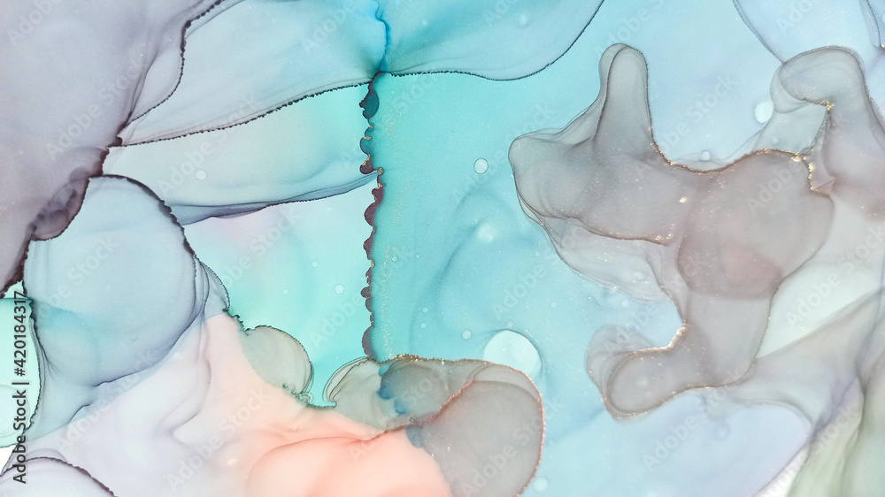 Fototapeta premium Alcohol Ink Texture. Art Liquid Abstract Wall.