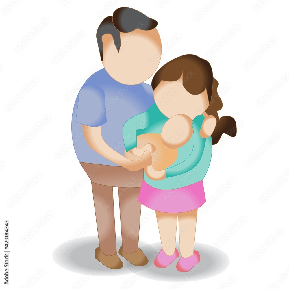 Parent and a Baby Illustration