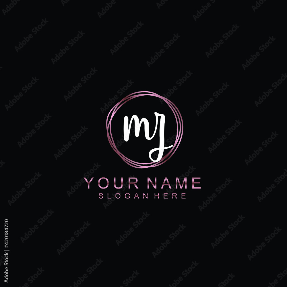 MZ beautiful Initial handwriting logo template MZ beautiful Initial handwriting logo template
