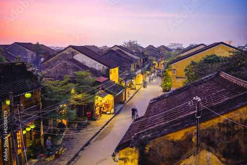 view over hoi an ancient town in vietnam, an unesco world heritage site