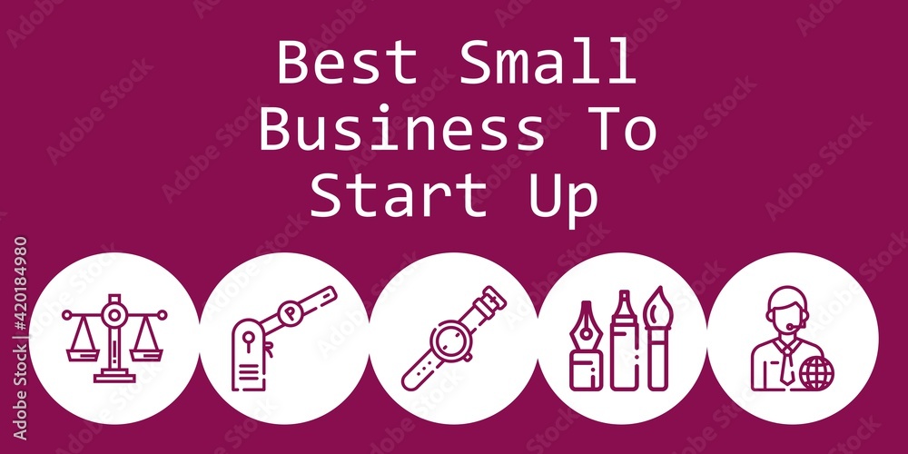 Vecteur Stock best small business to start up background concept with best small business to