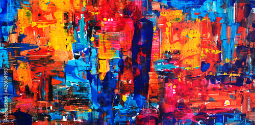 Fototapeta Naklejka Na Ścianę i Meble -  Colorful oil paint brush stroke abstract background texture  design illustration.
