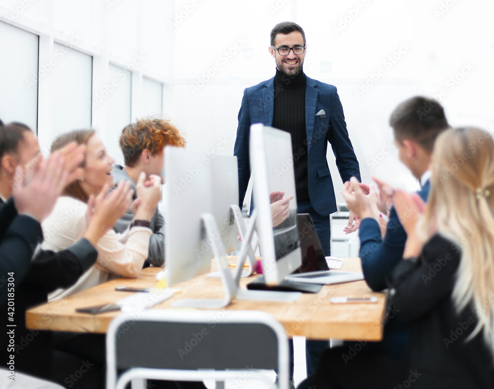 businessman holds a working meeting with the business team. businessman holds a working meeting with the business team.